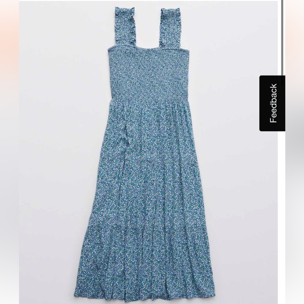 Aerie smocked midi dress